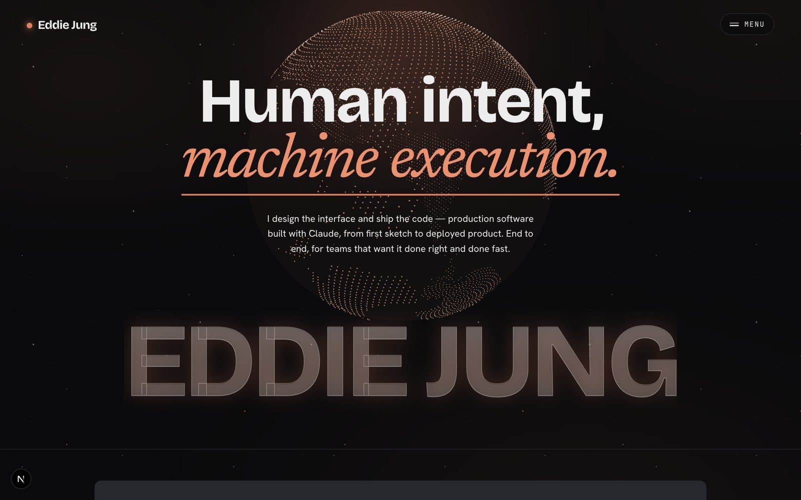 A preview of this site's WebGL hero